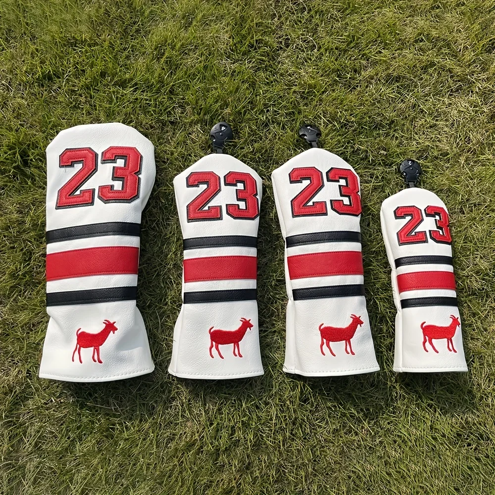 1pc Goat Pattern Golf Headcovers, Fits Driver Fairway And Hybrid, Golf Accessory