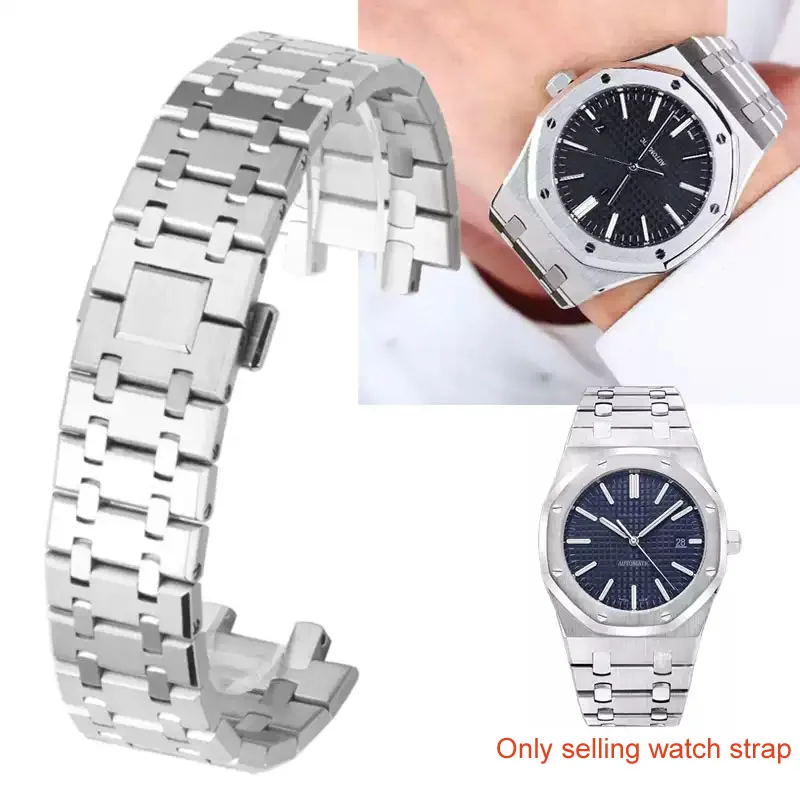 

904L Solid Stainless Steel Watchband For AP 15400 15703 AP ROYAL OAK Audemars Piguet Royal Oak Watch Strap 26mm Men Bracelet