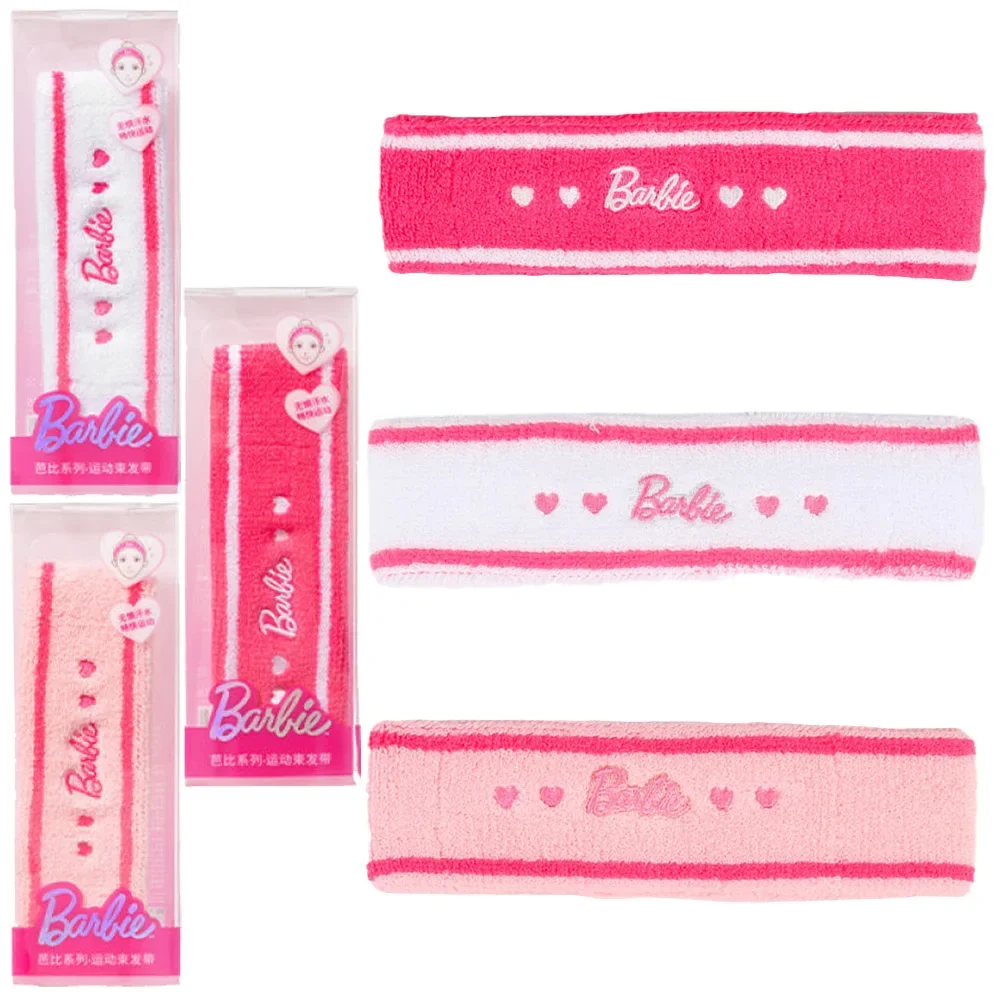 Barbie Sweat-absorbent Sports Headband for Women Running Fitness Yoga Headband Anime Kawaii Scarf Girl Christmas Gifts