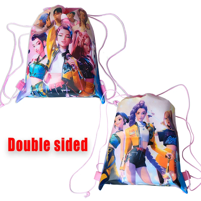 Kpop شيطان الصيادين على ظهره 34*27 سنتيمتر المغني أكياس الأطفال لعبة الرباط حقيبة حفلة الحسنات طفل حفلة عيد ميلاد لوازم الهدايا لعبة