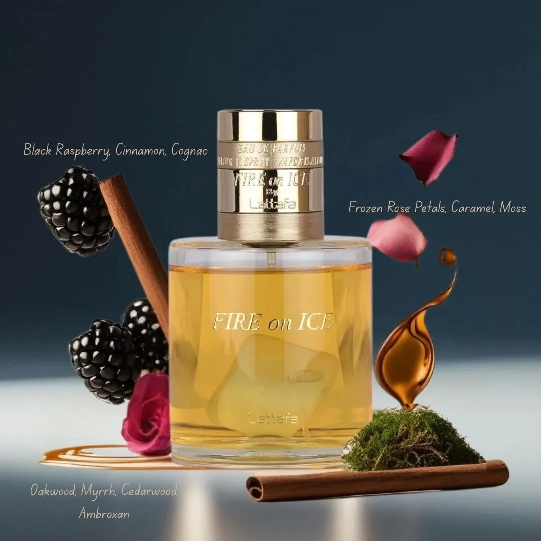

Парфюмерная вода Lattafa Fire on Ice, элегантные флаконы, насыщенный аромат, унисекс-дух