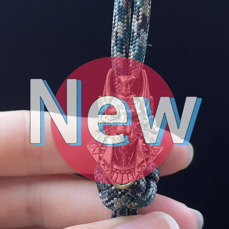 #Ancient Egypt Death  Jackal Head Brass EDC Knife Beads DIY Paracord Woven Lanyard Pendants Jewelry Outdoor Accessories