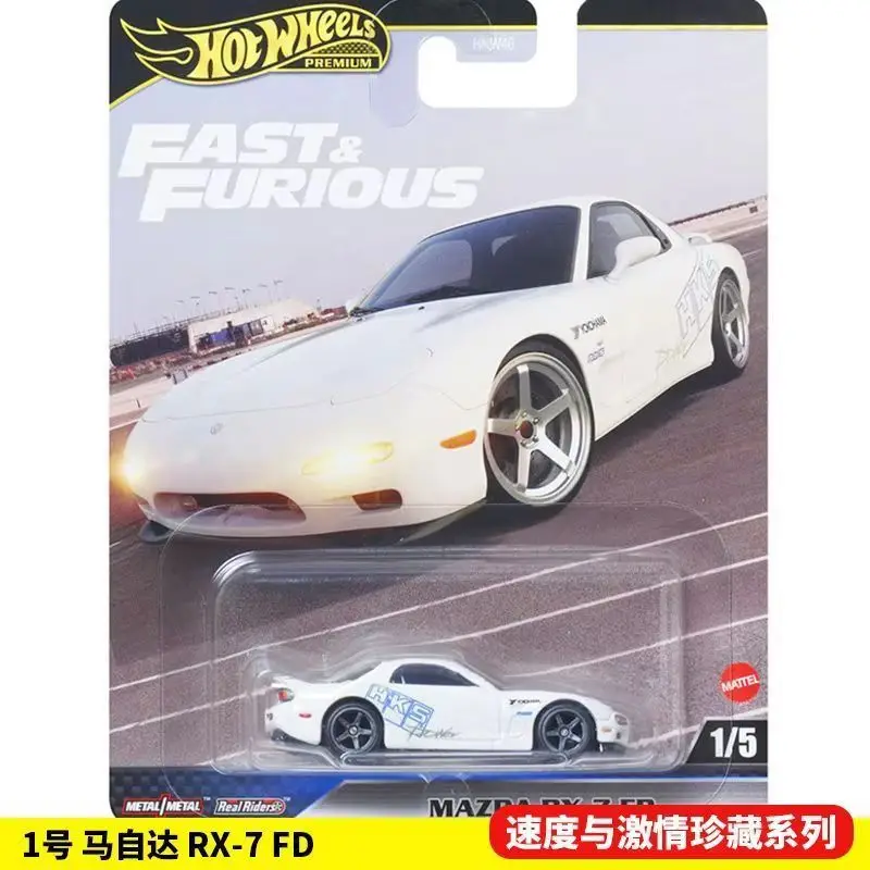 Nuevo modelo de coche Premium Hot Wheels genuino rápido y furioso Hnw46-9c6k Mazda/Nissan/Dodge/Alfa Romeo/Chevy 1/64 modelo fundido a presión para chico