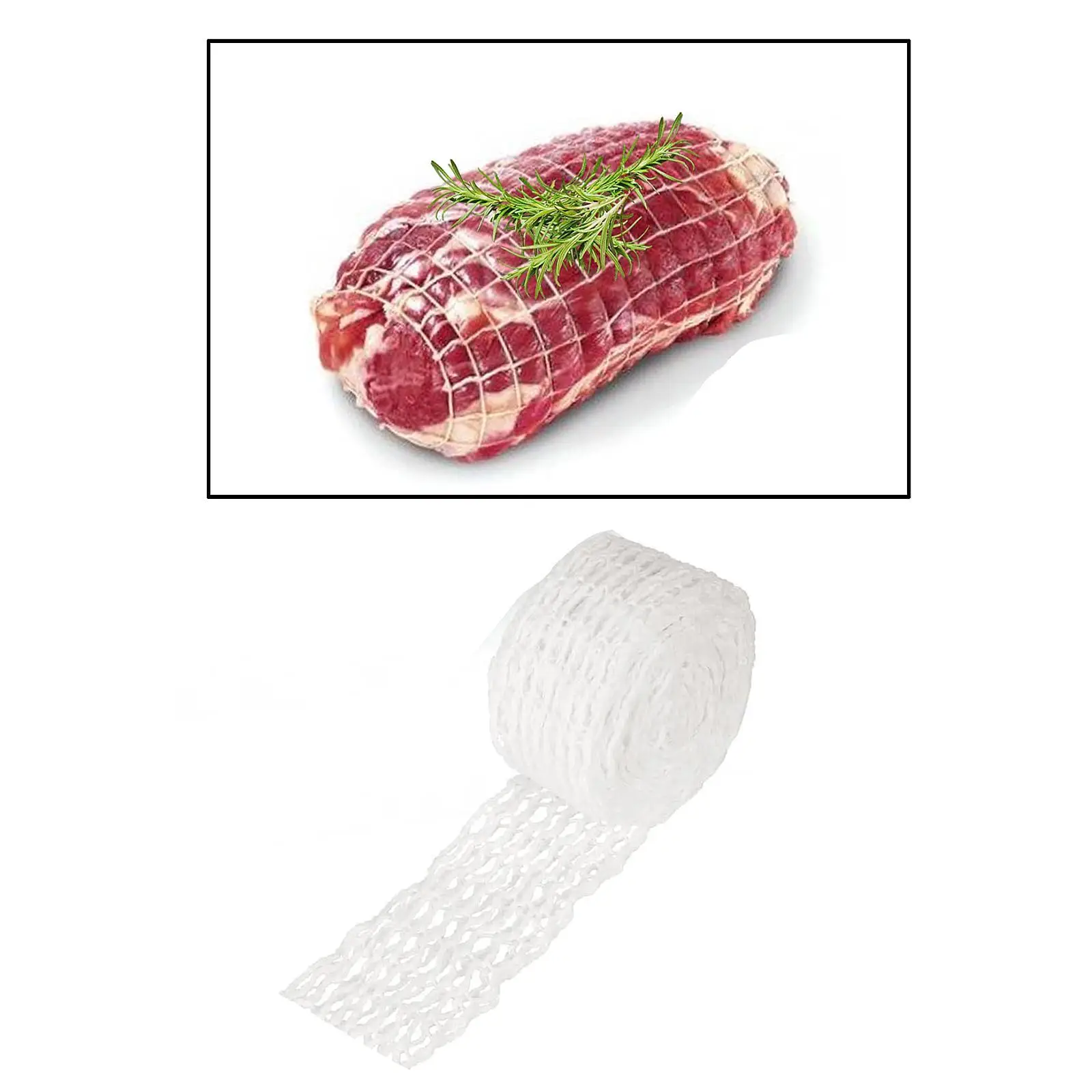 Rete per carne Rotolo Elastico multiuso per imballaggio di salsicce Rete per prosciutto per pollame per barbecue Cucina Cucina Grigliare pollo
