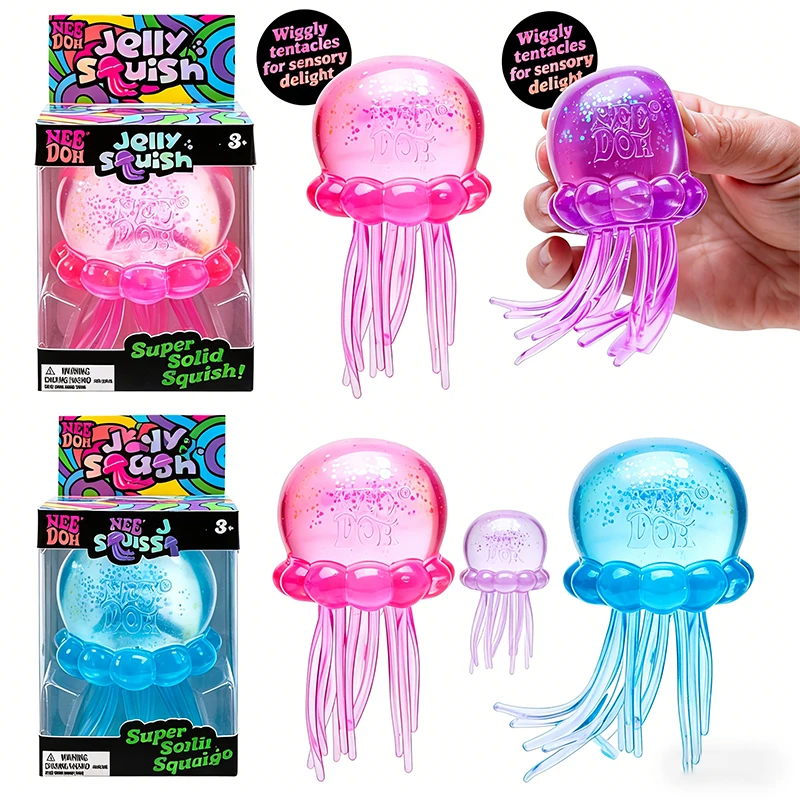 Juguete Sensorial Antiestrés Needoh Jellyfish Squishy, Diseño Colorido, para Aliviar el Estrés, Calma Emocional, Juguete Interactivo para Todas las Edades
