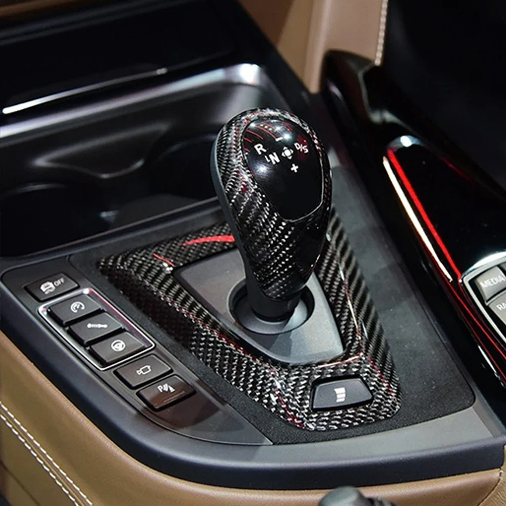 Carbon Fiber Gear Shift Knob Cover Gearshift Shifter Sticker For BMW M2 F87 M3 F80 M4 F82 M5 F83 F10 F85 X5M F86 X6M F12 F13