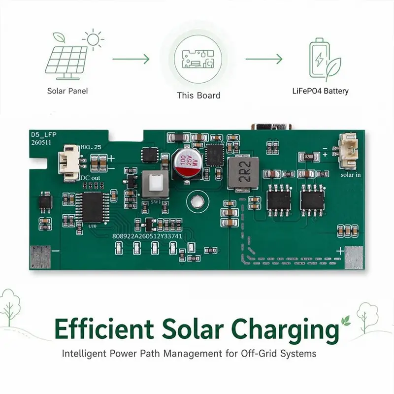 PHFU-Lithium Lifepo4 Battery Module D5 Solar Panel PCB Board Solar Controller Output 12V