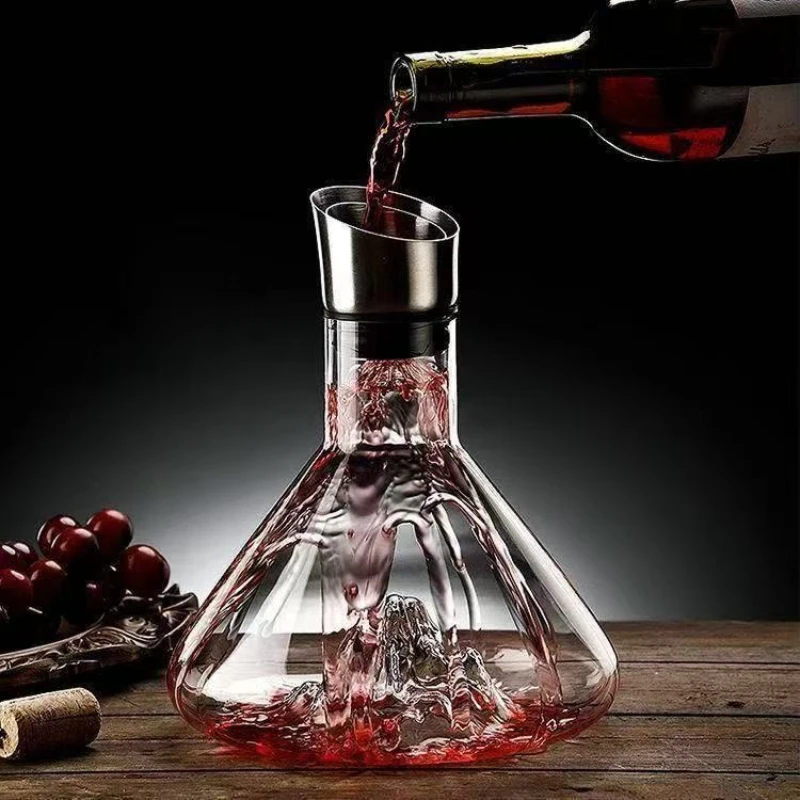 1500ML Iceberg Whisky Wine Decanter Handmade Lead-free Crystal Wine Pourer Carafe Thickened Wine Dispenser Pot Bar Accessories