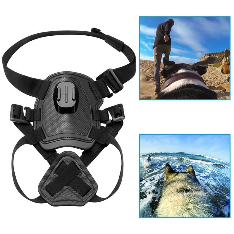 Dog Harness Soft and Adjustable for Gopro Dog Harness Mount for Large, Medium and Small Dogs Can Be Used for Chest and Back