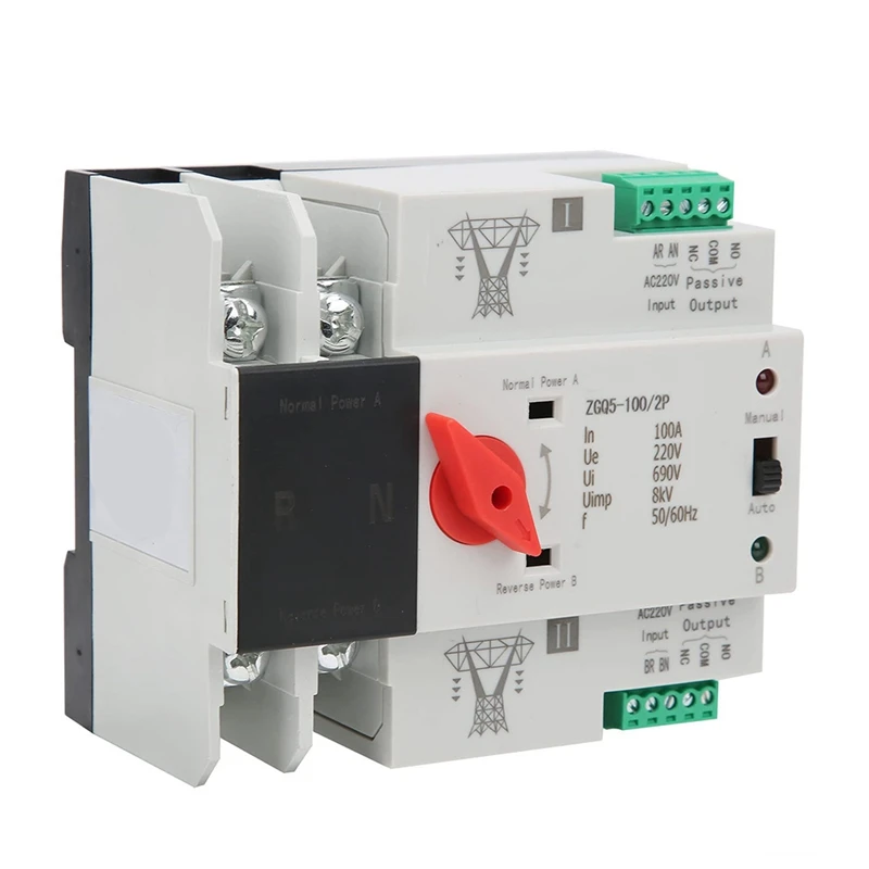 

Transmission Switch 220V ZGQ5-100 / 2P Automatic Transfer Switch With Double Power 2-Way Transmission Switch Controller