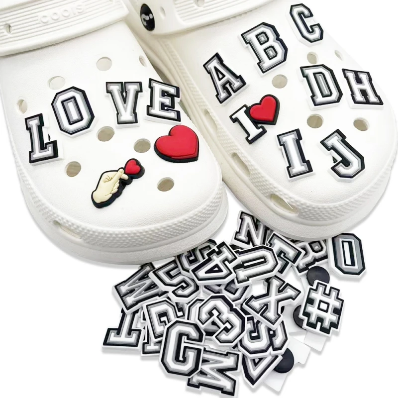 80PCS Sports and Letters Numbers Shoe Charms for Croc,Different Matching Sandals Wristbands Bracelets,Teens Adults Party Gifts image 3