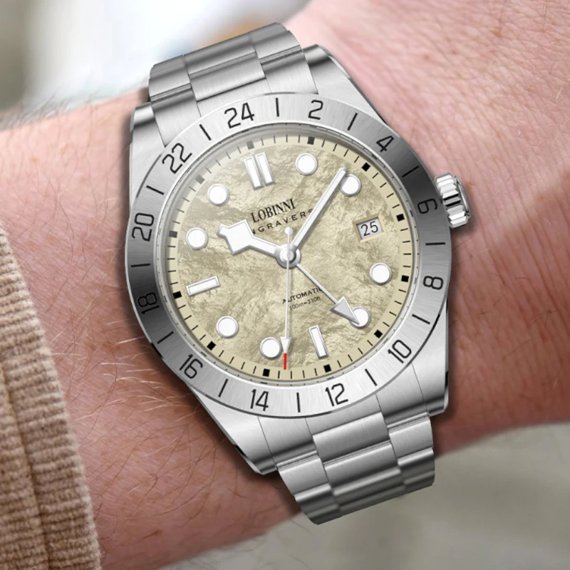 LOBINNI Automatic Stainless Steel Watch Designer Luminous Pointers Japan NH34 Movement Automatic Watches