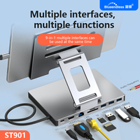 Blueendless Ipad stand Type C Docking Station Aluminum Alloy 4K 60HZ HDMI-Com Multiple Ports Hub PD100W USB3.0 Gigabit Ethernet
