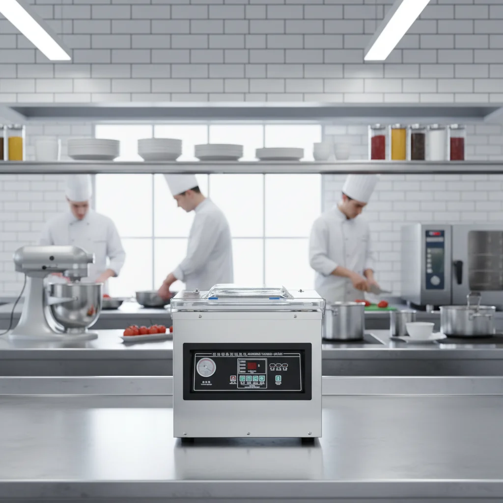 Вакуумный упаковщик для пищевых продуктов DZ-400/2F: Автоматическая настольная машина для вакуумной упаковки орехов и мяса, напрямую от производителя