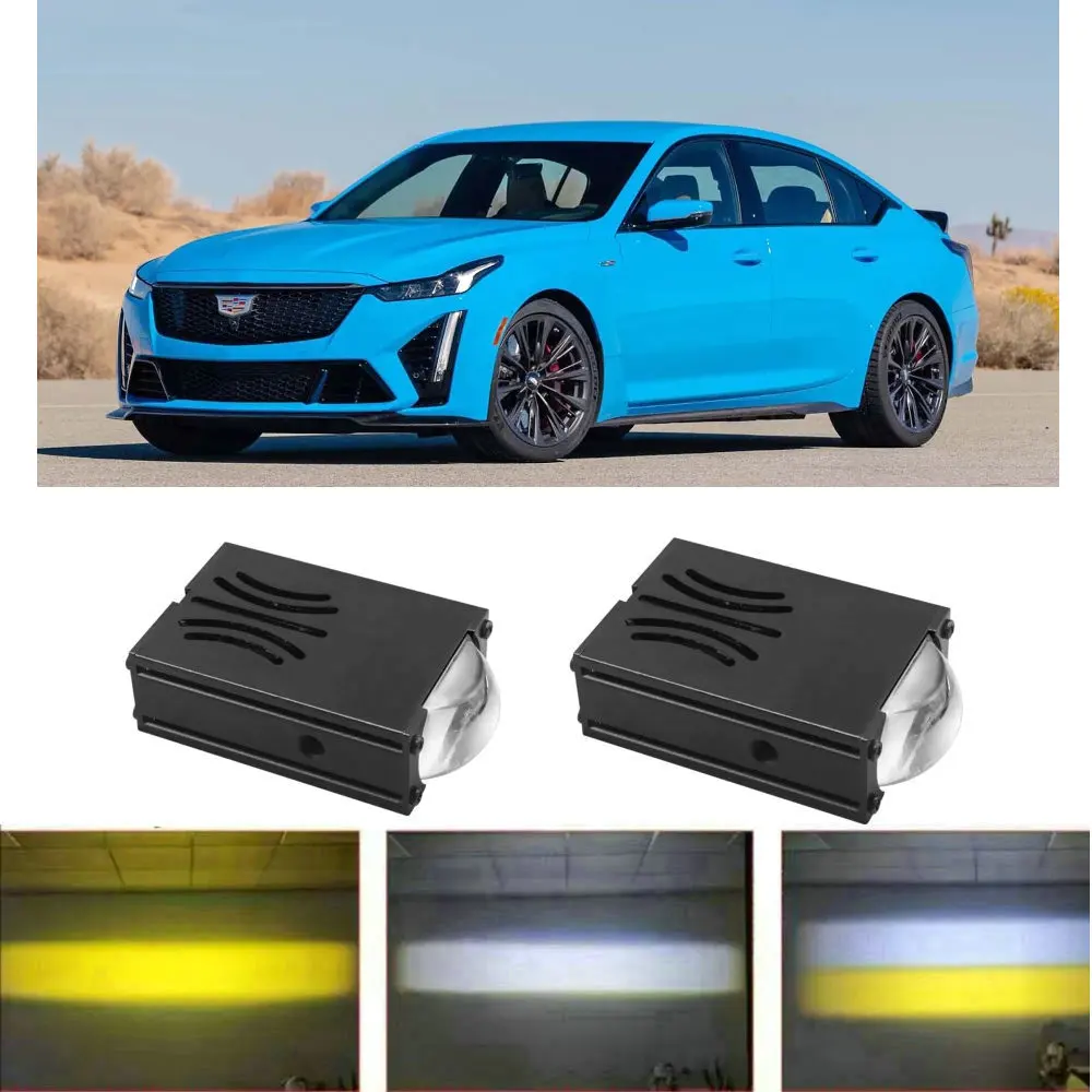 

Grille Mount, White/Yellow Dual Color Modules 1.5" LED Fog Lights For Cadillac ATS CT6 CTS ELR Escalade SRX XTS CT5 XT4 Optiq