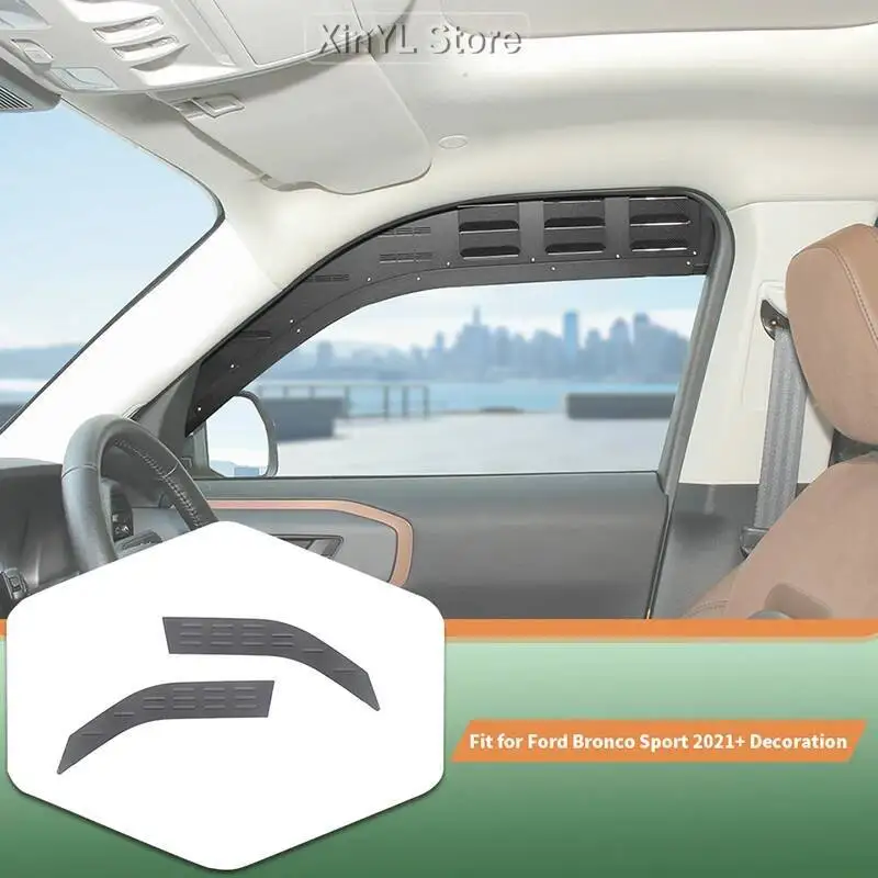 

Алюминиевая передняя оконная жалюзи автомобиля, вентиляционная панель, декоративная крышка, подходит для Ford Bronco Sport 2021, аксессуары