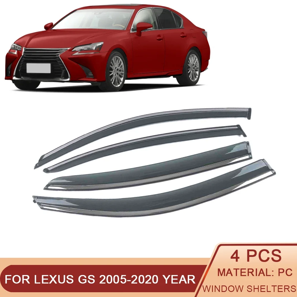 

For LEXUS GS 300 430 450h 2005-2020 Car Window Sun Rain Shade Visor Shield Shelter Protector Cover Trim Frame Exterior Sticker