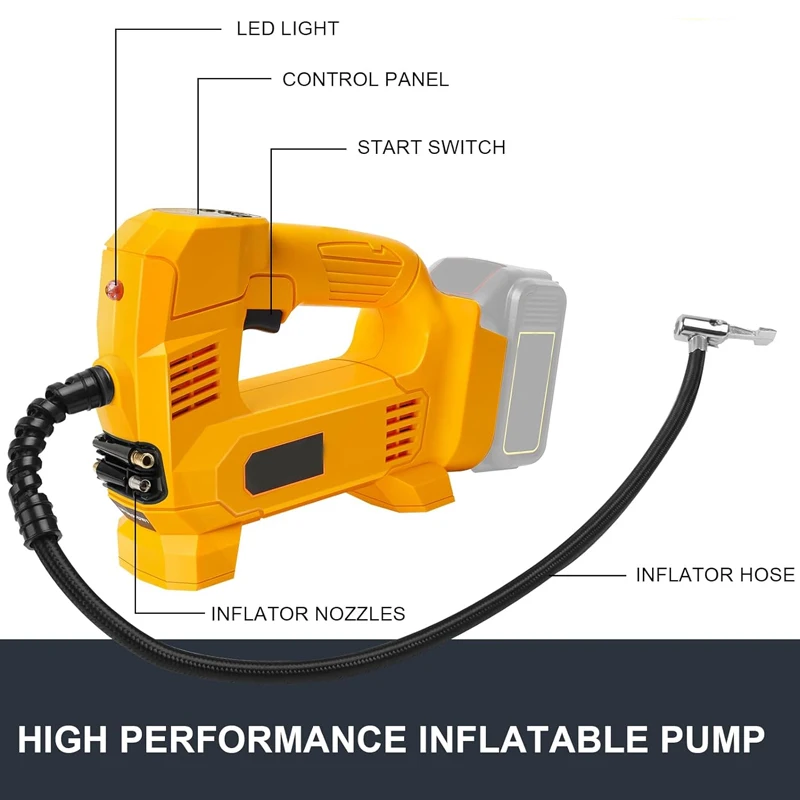

Для Dewalt 18 В/20 В аккумулятор воздушный компрессор портативный воздушный насос для автомобильных шин, мотоциклов, велосипедов, уличный беспроводной электрический насос