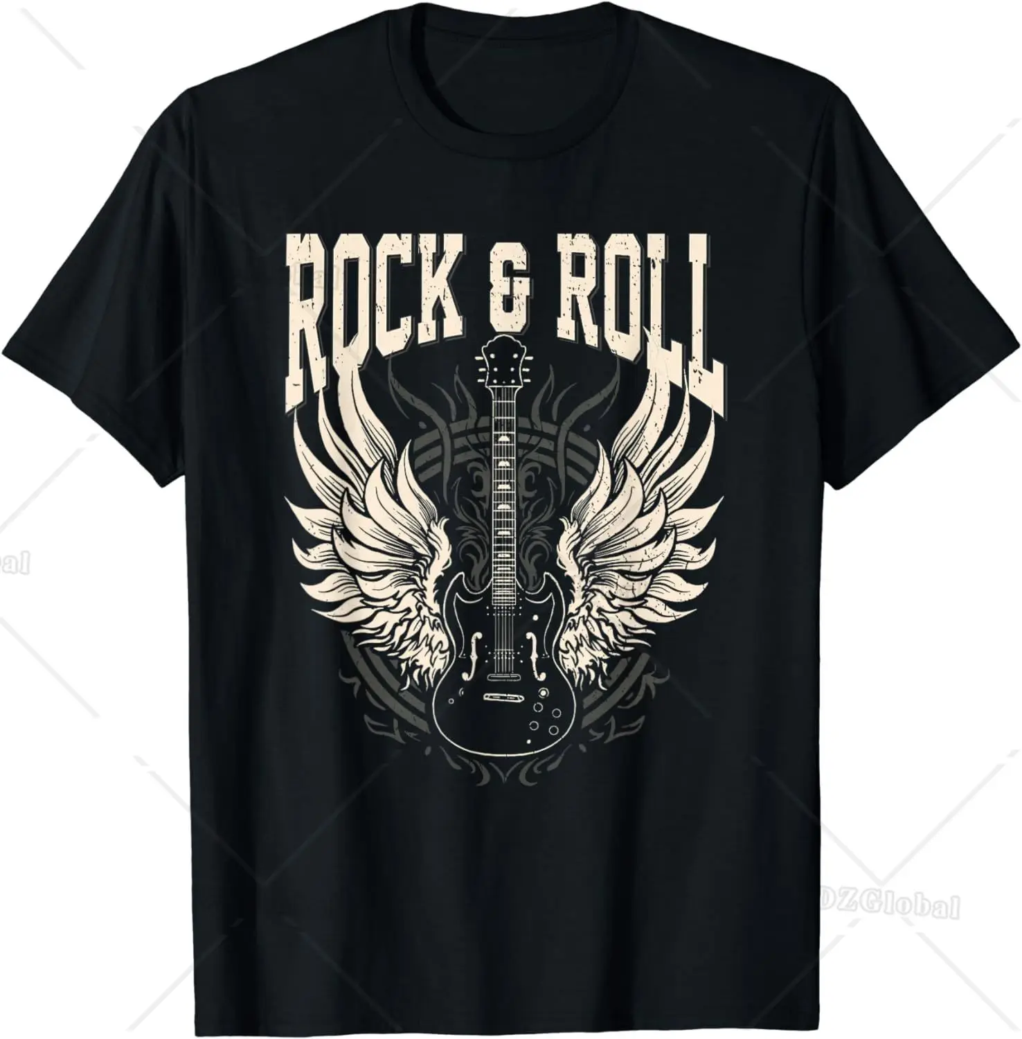 Rock and Roll Lover Gifts Cool Electric Guitar Concert Band T-Shirt  Men T Shirt  Streetwear  Graphic T Shirts  Camiseta Hombre