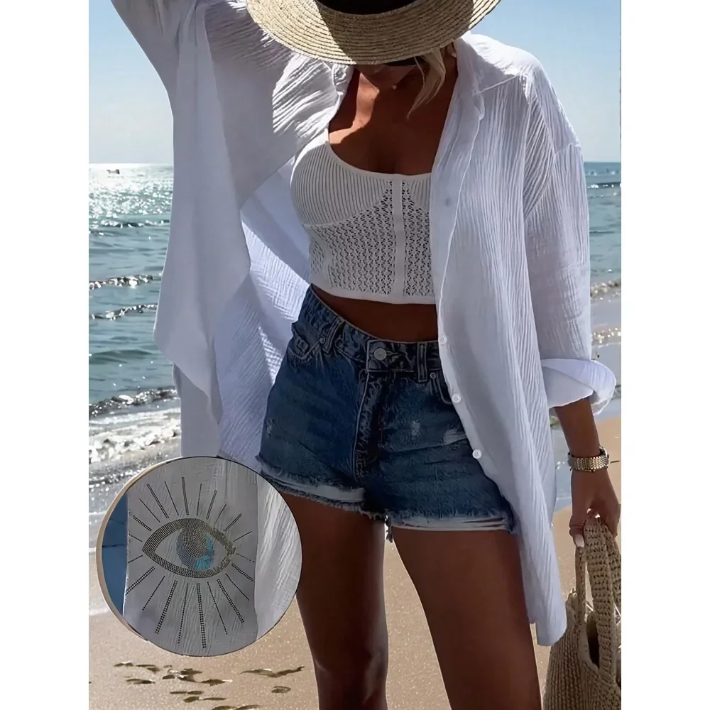 حجم كبير 1XL-5XL كل موسم المرأة موضة طويلة الأكمام التلبيب منقوشة قميص طويل الأكمام قميص المرأة عادية التلبيب قميص