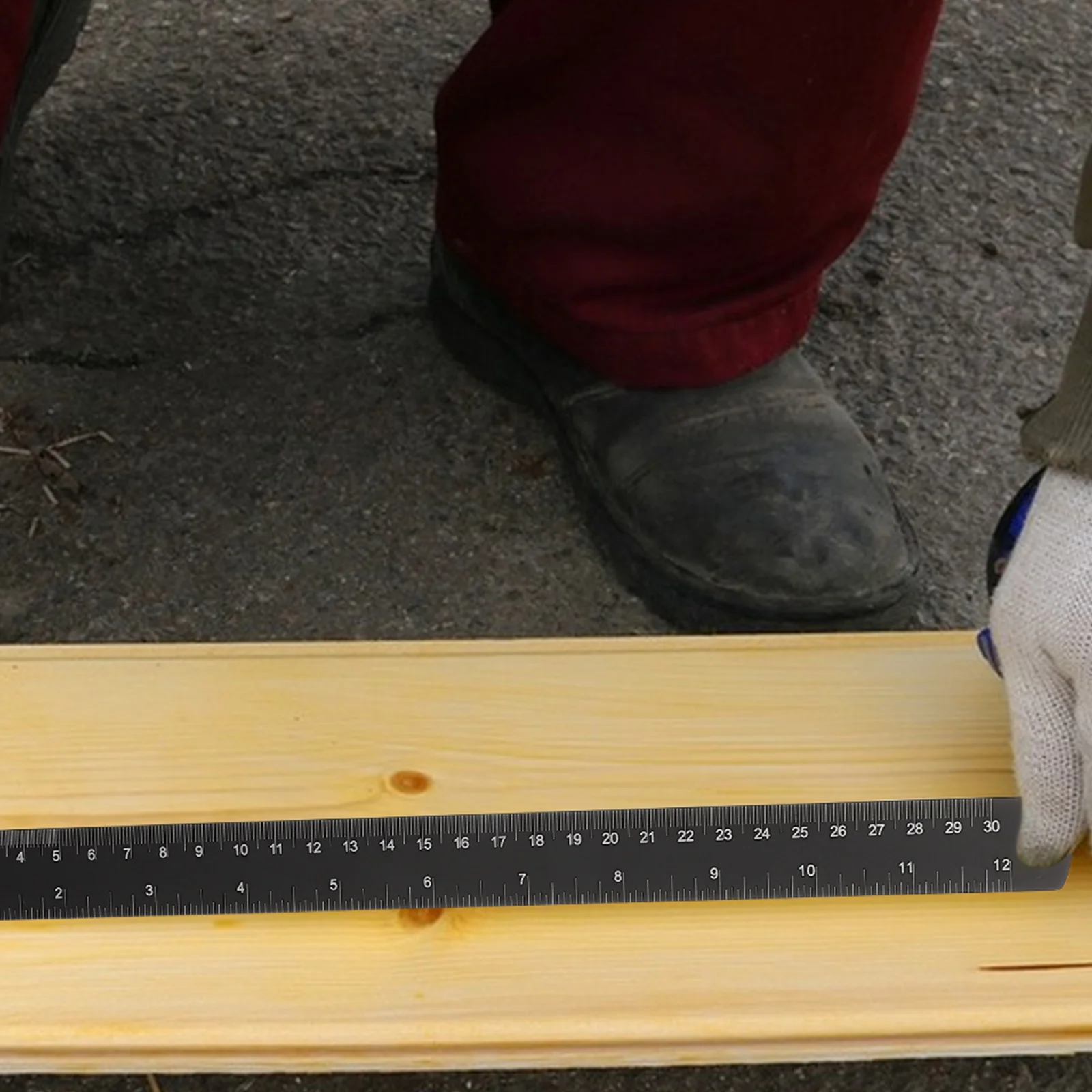 2pcs Metal Ruler Black Flat Straight Edge Ruler For Office School Supplies Length conversion Precision Measuring Tool Drawing