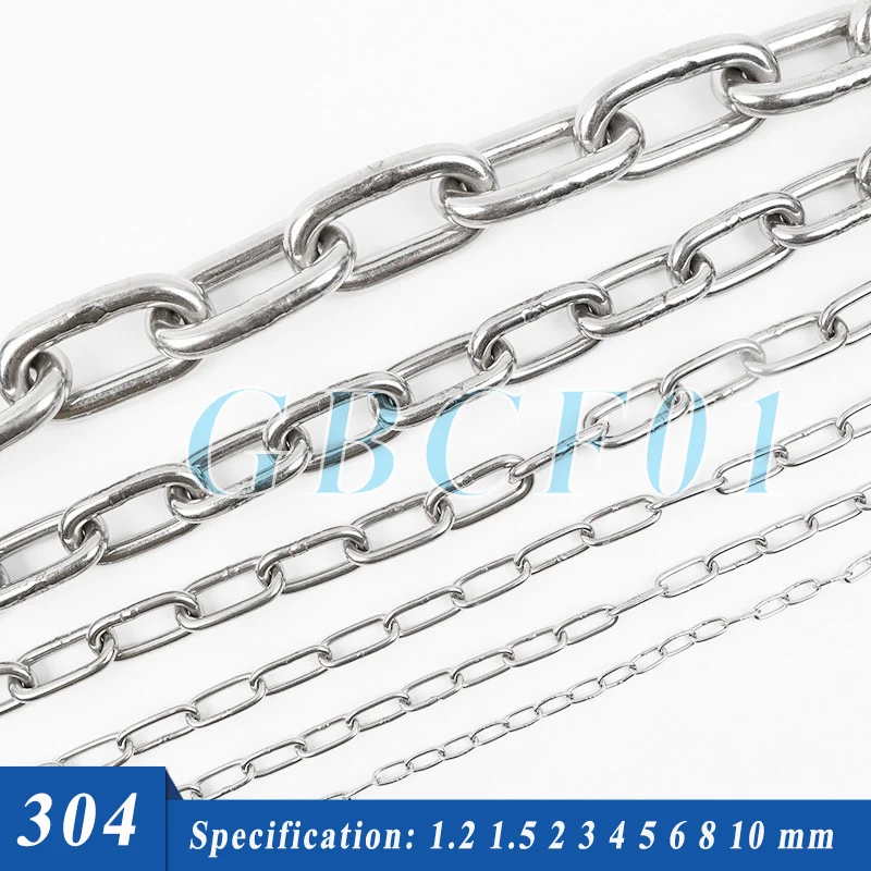 304 Stainless Steel chain,iron ring chain,Stainless steel dog leash,metal chain for drying clothes,round ring chain 1M 1.2-10mm