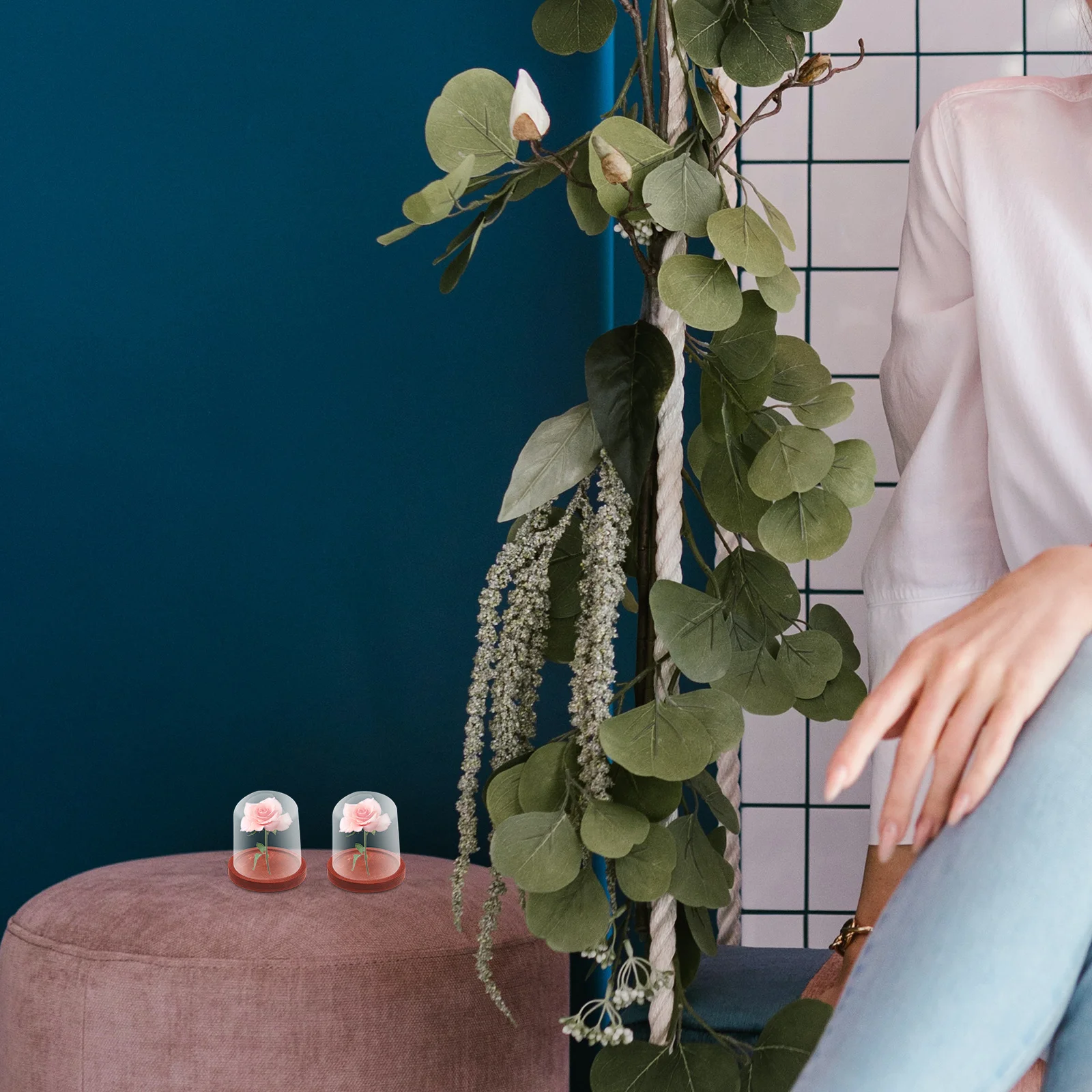 

10pcs Wooden Base For Glass Cover Accessories, Mini Wood Pallet Decorative Stand, Eternal Flower Display Base Micro Landscape