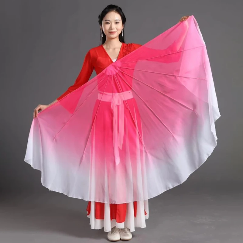 

1pc Cartilage Dance Fan Chiffon Gradient Stage Performance Prop Hand Fan Dance Special Prop Square Dance Yangko Fans