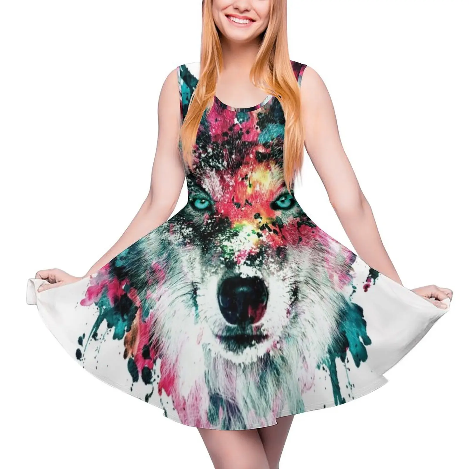 Wolf II vestido sin mangas para mujer, traje de fiesta de lujo, Verano