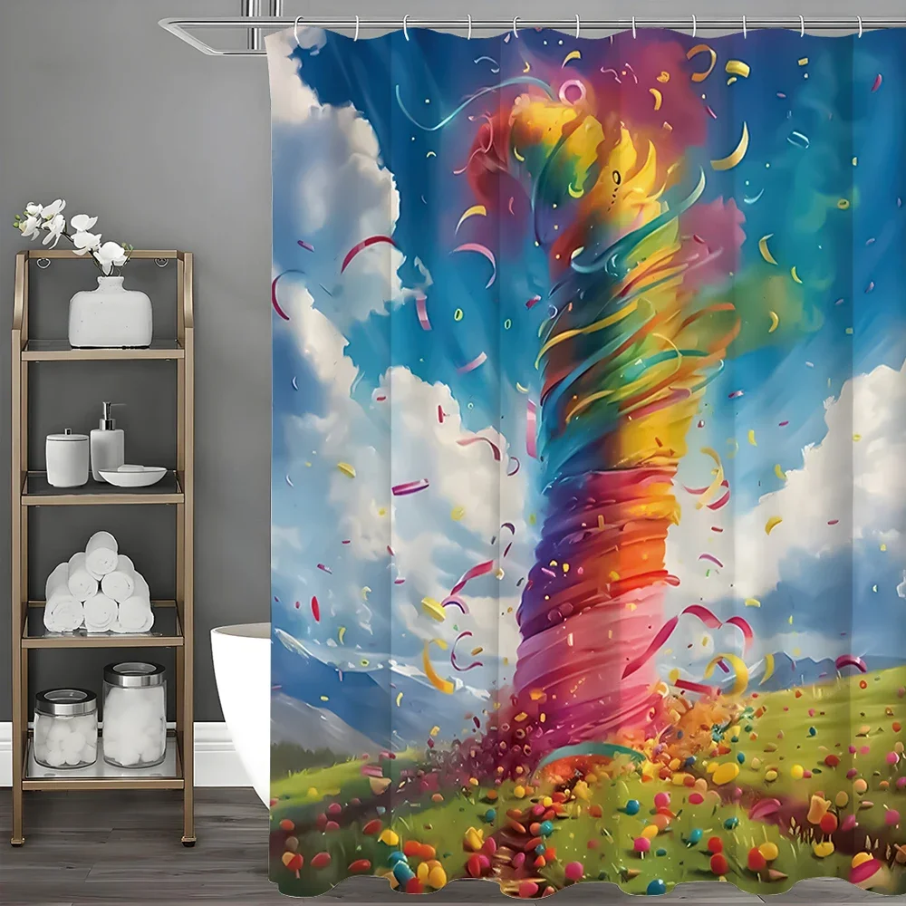 

Занавеска для душа с рисунком Dazzle Tornado, декоративная занавеска для душа в ванной комнате, водонепроницаемая занавеска для душа с крючками