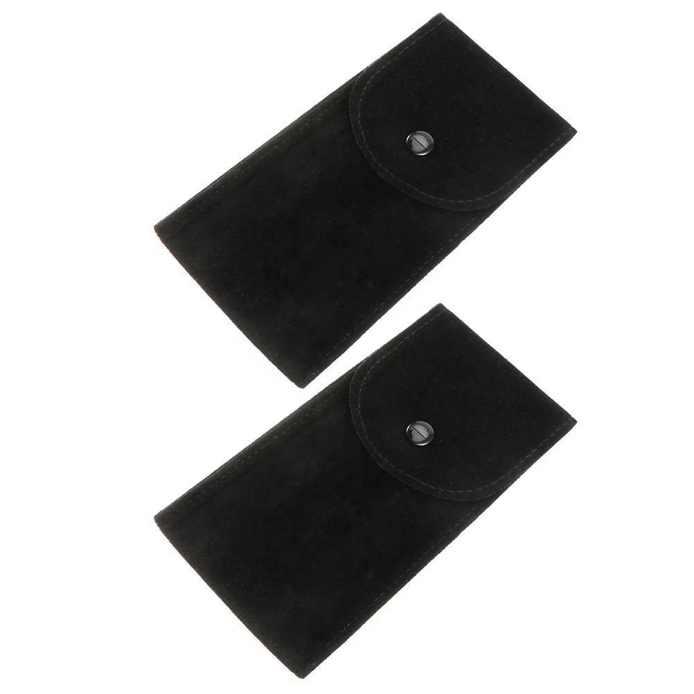

2Pcs Portable Watch Pouch Flannelette Travel Storage Bag Protective Jewelry Organizer Holder for Pocket Watches Bracelets