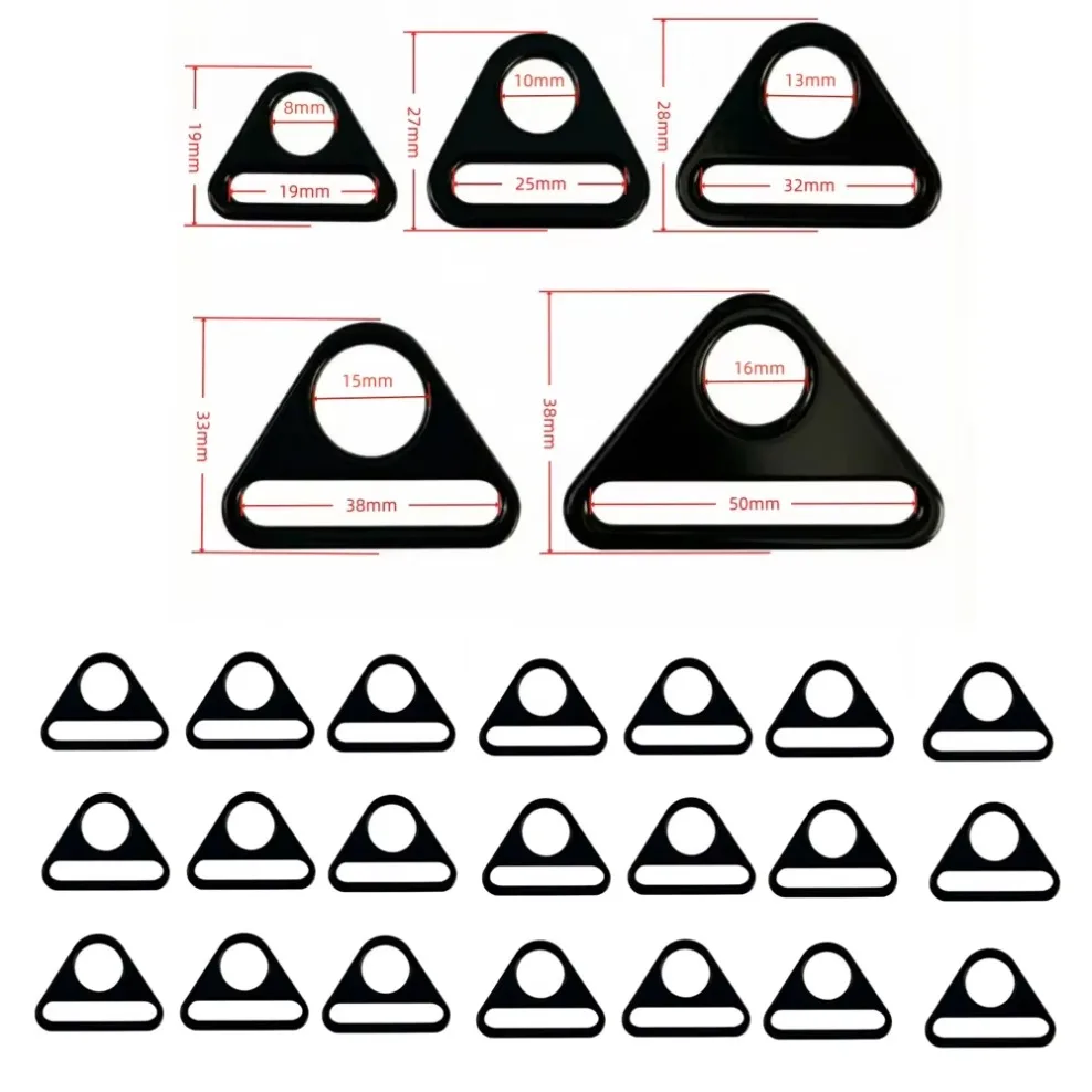 5-60Pcs 19-50mm Metal Strap Buckle Triangle Ring Hook Bag Straps Connection Rings Clasp Bikini Closures Button Accessory