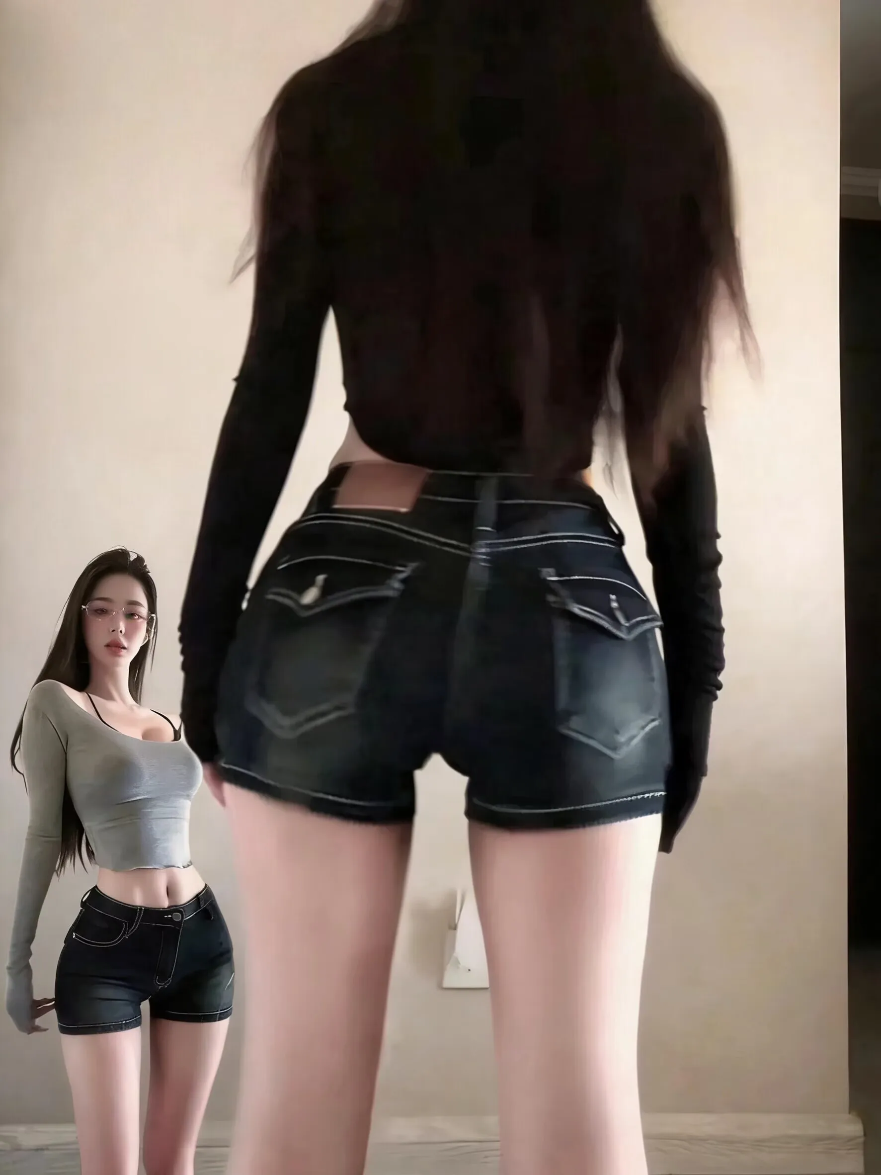 Sexy Fitting Short Jeans Low Waist Cotton Stretch Denim Korean Style Tight Body Slimming High Hip Shorts Women's Spring Fashion