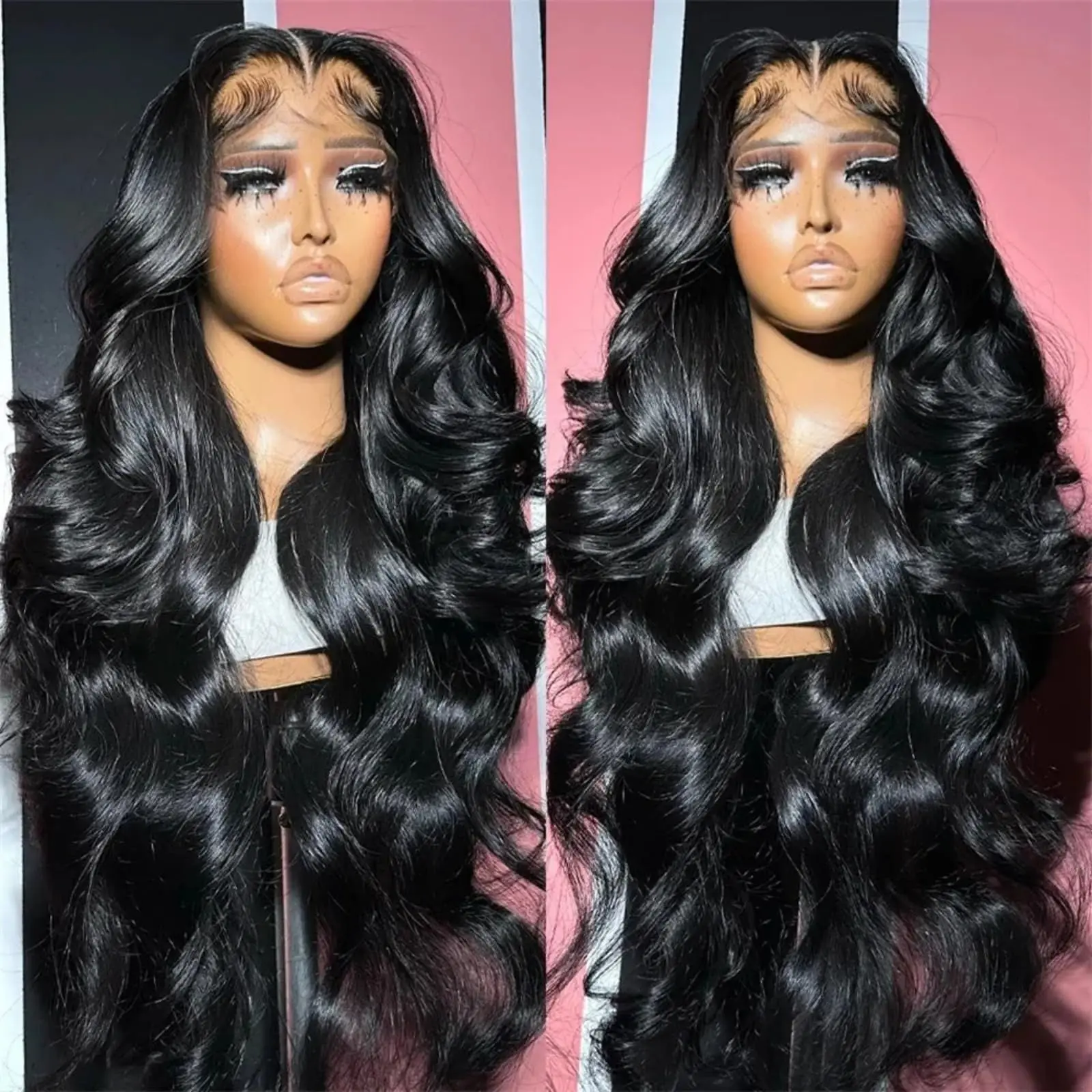 Brazilian 30 36 Inch Body Wave 13x6 Transparent Lace Frontal Human Hair Wigs Natural Color 200% 13x4 Lace Frontal Wig For Women