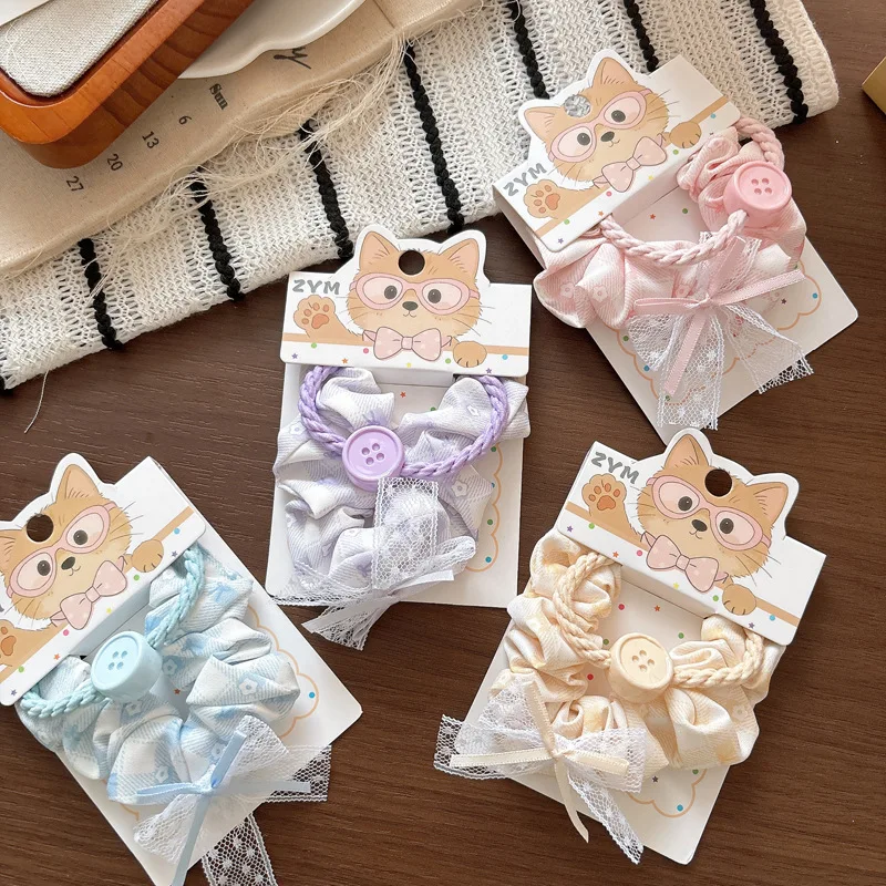 

Lace Bow Hair Tie for Girls Sweet Fresh Elastic Ponytail Holder Soft Non Slip Daily Student Bun Premium Lightweight Accessories