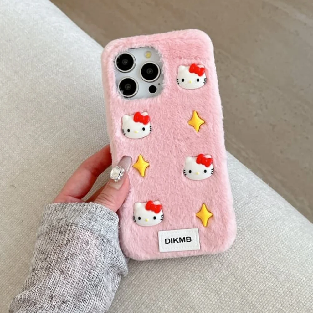 لطيف الوردي أرنب ريشة أربعة نجوم كيتي سانريو الهاتف لينة الحال بالنسبة آيفون 13 14 15 16 17 برو ماكس Kawaii لينة الغطاء الواقي #4