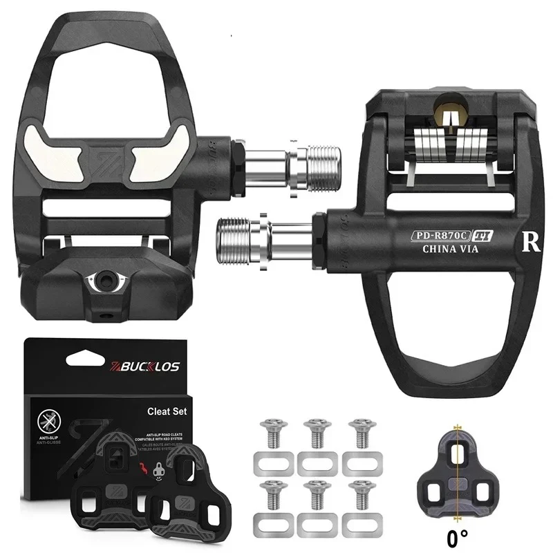 Road Bike Pedal Carbon/Nylon Bicycle Self-Locking Pedal Bearing Clipless Cycling Cleat Pedal