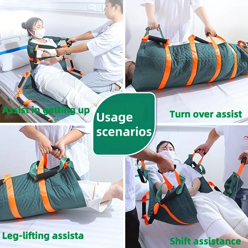 1 قطعة حصيرة نقل المريض الأخضر الداكن مع 3-Layer تنقش أكسفورد القماش النايلون الساق رفع تحول المعونة لكبار السن نقل آمن