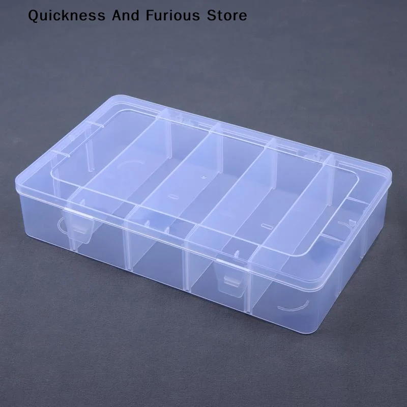 【T】2PCS/3PCSClear Plastic Storage Box With Adjustable Grids And Transparent Design Perfect For Organizing Jewelry