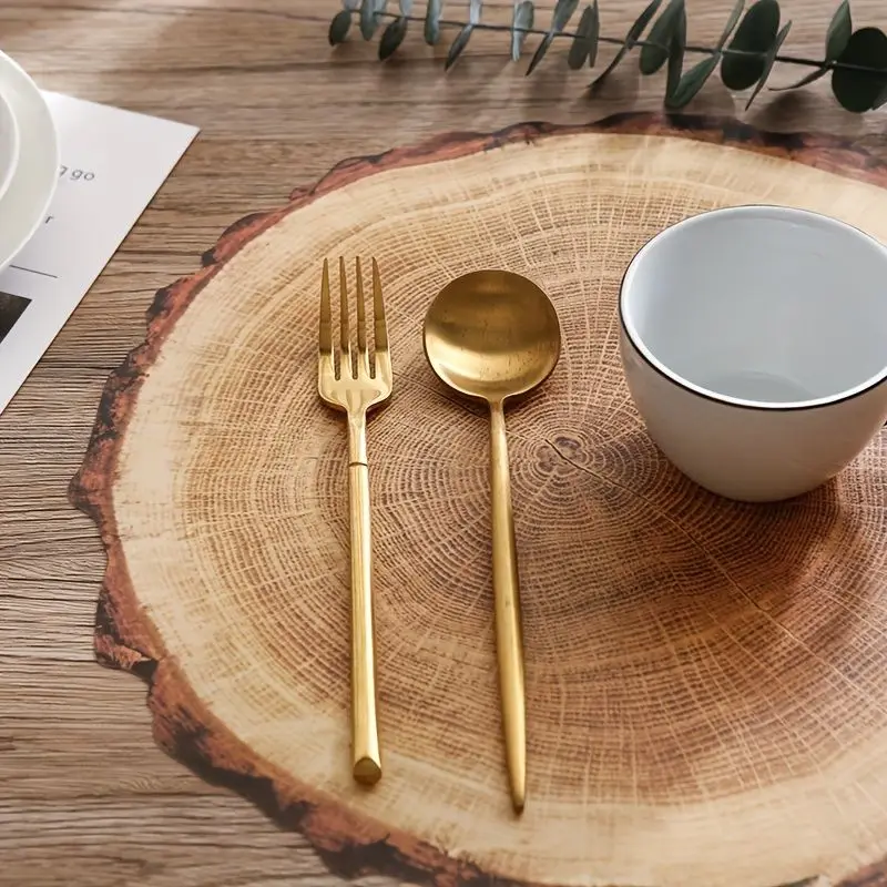 VIKAMA Tree Ring Wood Slice Placemat Natural Log Round Cross Section Rustic Bark Texture Farmhouse Dining Table Mat Country Soft