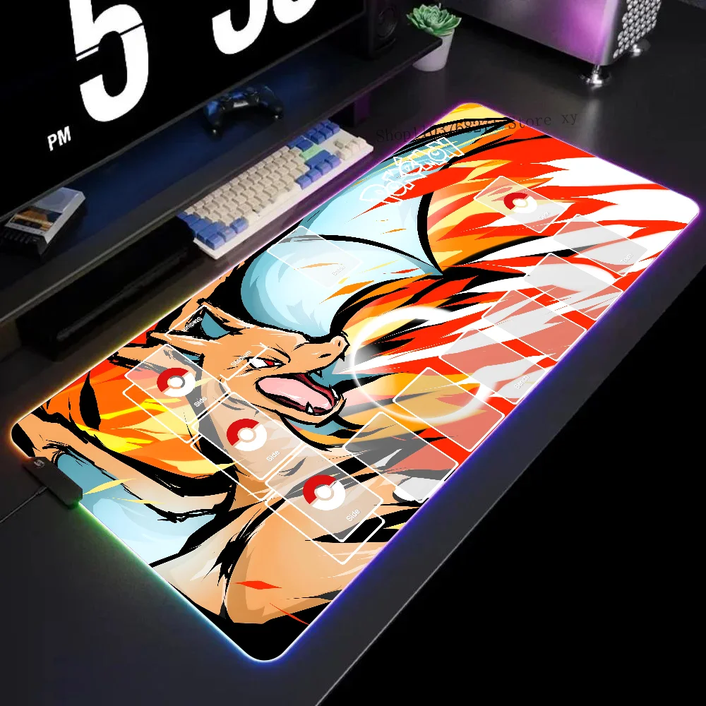 

Miniso Anime Cartoon Mousepad XXL RGB Gaming Mouse Pads HD Black Gamer Accessories Large LED P-Pokemons