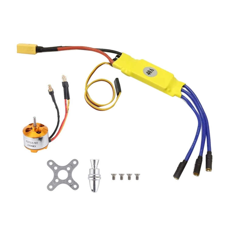 

2212 KV2200 Motor+40A ESC XT60 RC Motor ESC Set As Shown Metal+Plastic Upgrade Accessories For Drone Helicopter