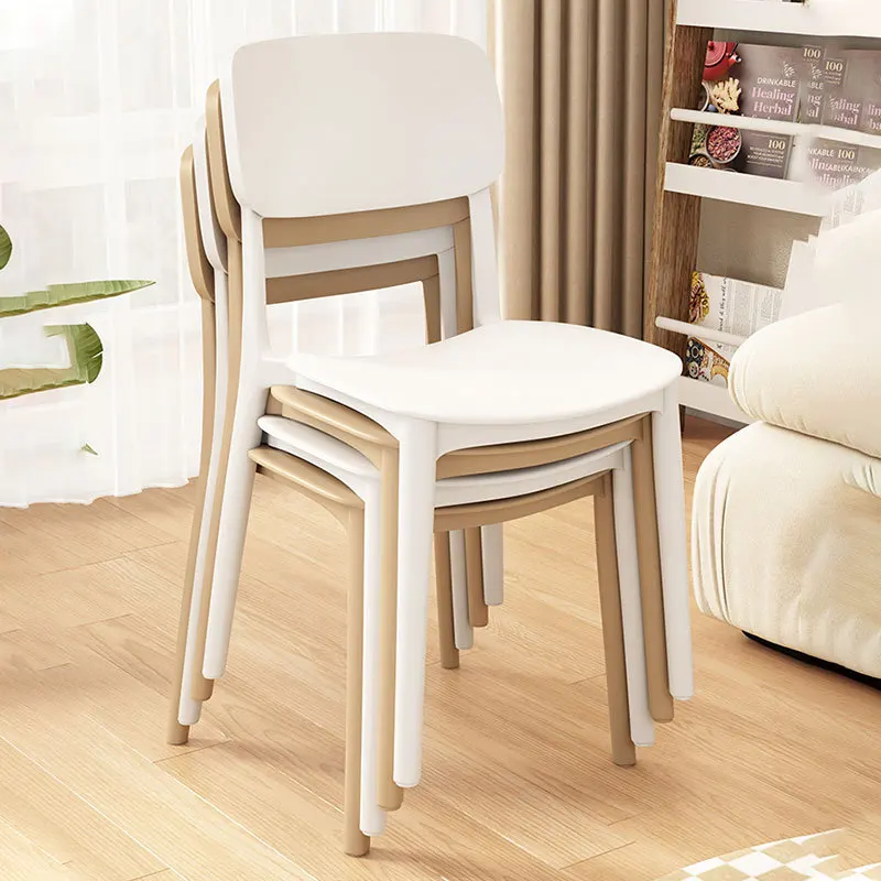 Home Thickened Plastic Chair Can Be Stacked Long Sitting Comfortable Dining Table Chair Designer Creative Backrest Stool