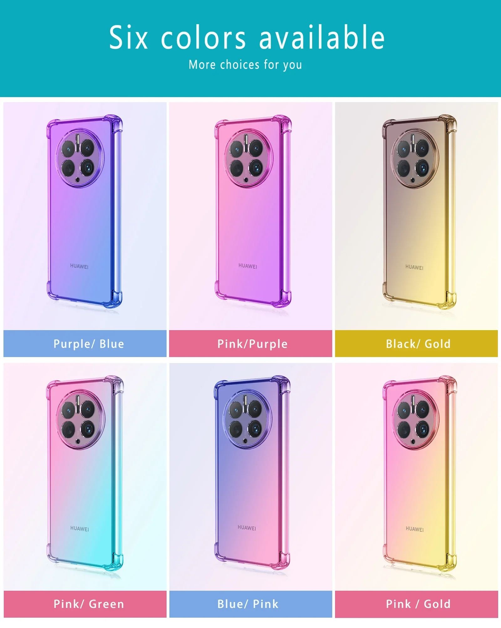 Case for Huawei Nova 5 Pro 5T 4E E 3 3i 2 Lite 2i Clear Cute Gradient Slim Anti Scratch Flexible TPU Shockproof Cover