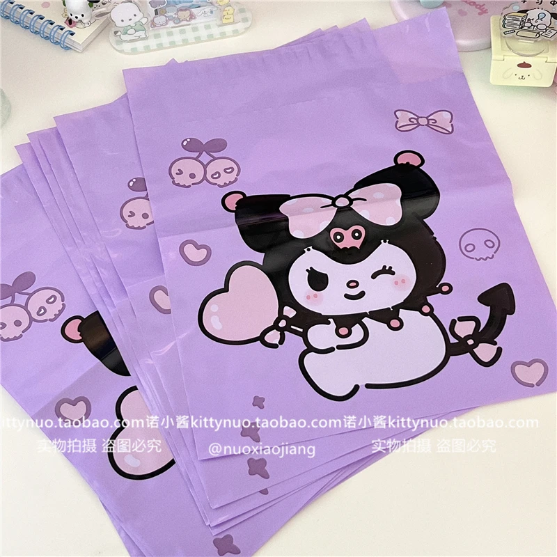 10 pack of Sanrio's New Cute Storage Bag Pochacco Kuromi Cartoon Car Dormitory Desktop Self-adhesive Garbage Bag