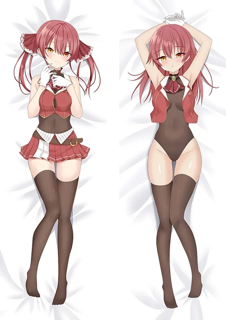 Anime Decorating Pillow Case VTuber Houshou Marine Dakimakura 2-Side Print Pillowcase Hugging Body Cushion Cover Otaku Waifu