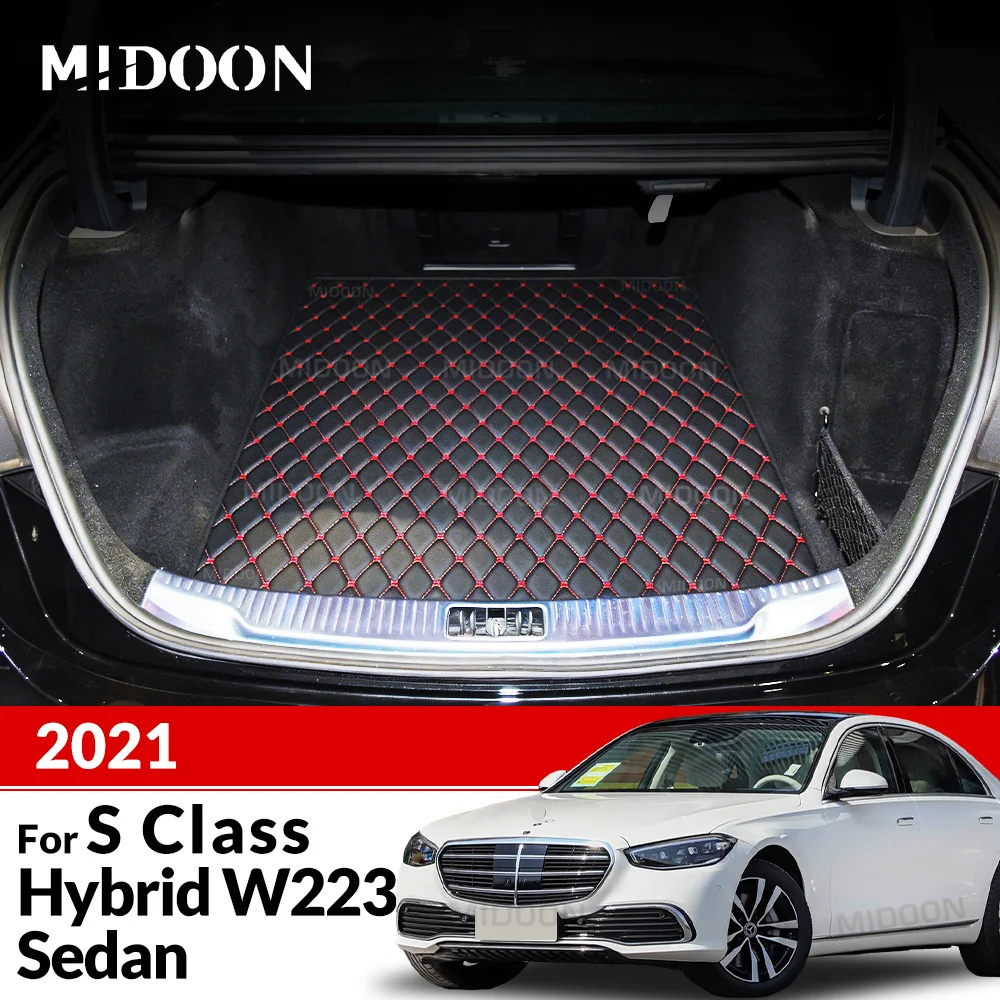 Car Trunk Mat For Mercedes S Class sedan Hybrid W223 2021 Custom Car Accessories Auto Interior Decoration