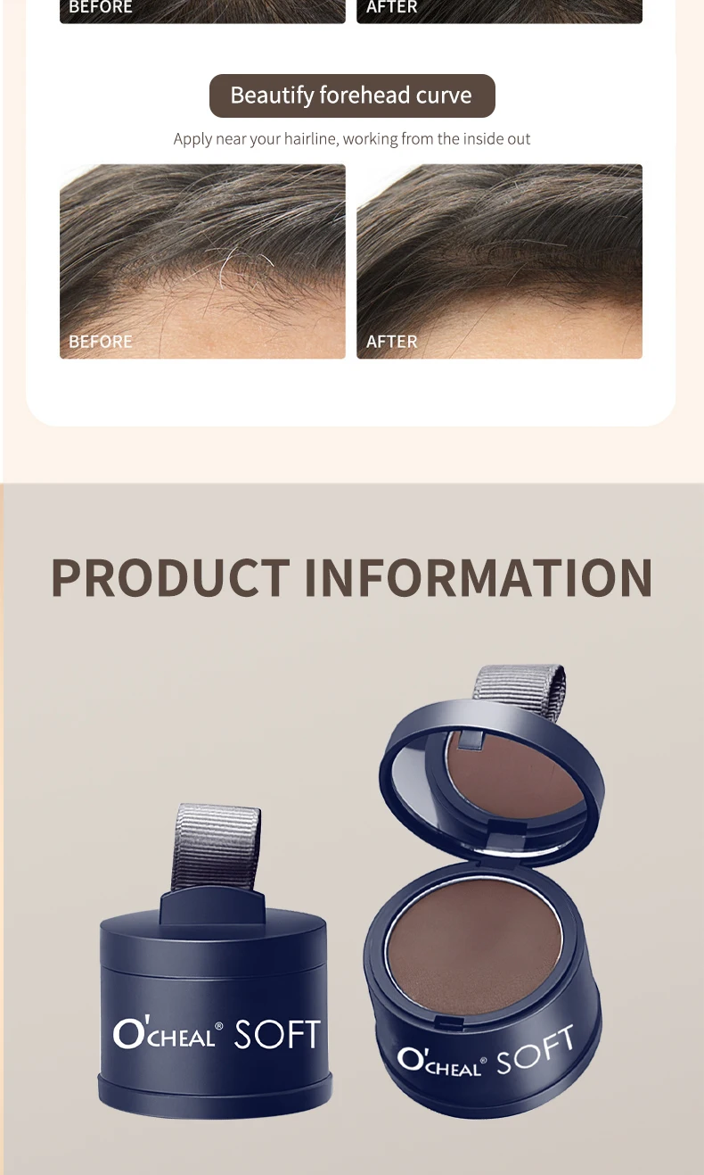 O'CHEAL Hairline Fluffy Powder Repair Volume Powder Shadow Shadow Powder Hair Concealer Coverage Fill Forehead Hairline – Detail 14