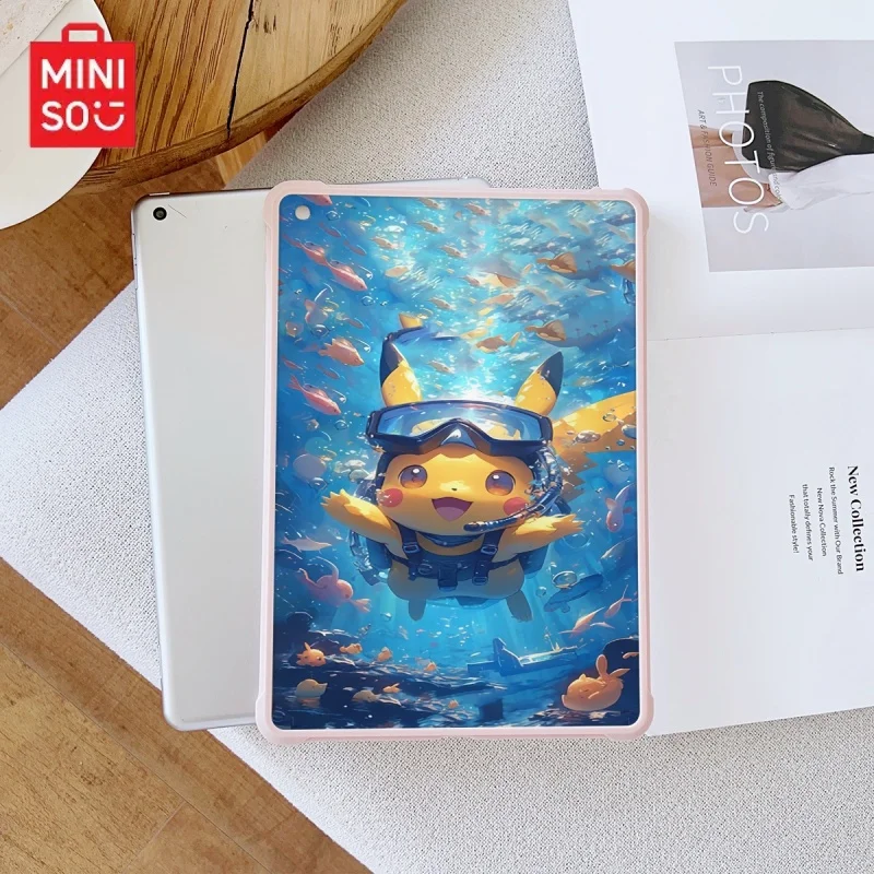 

Miniso Pokemon Pikachu iPad розовый Прозрачный противокапельный чехол, подходит для iPad Pro 2022/2024, iPad Air3/5th, Mini 6, iPad 6/10th