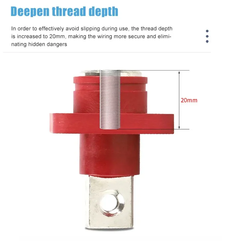 500A Square Energy Storage Terminal Lithium Battery Connector 120/200/300A Copper Wall Penetrating Screw Type Terminals Block